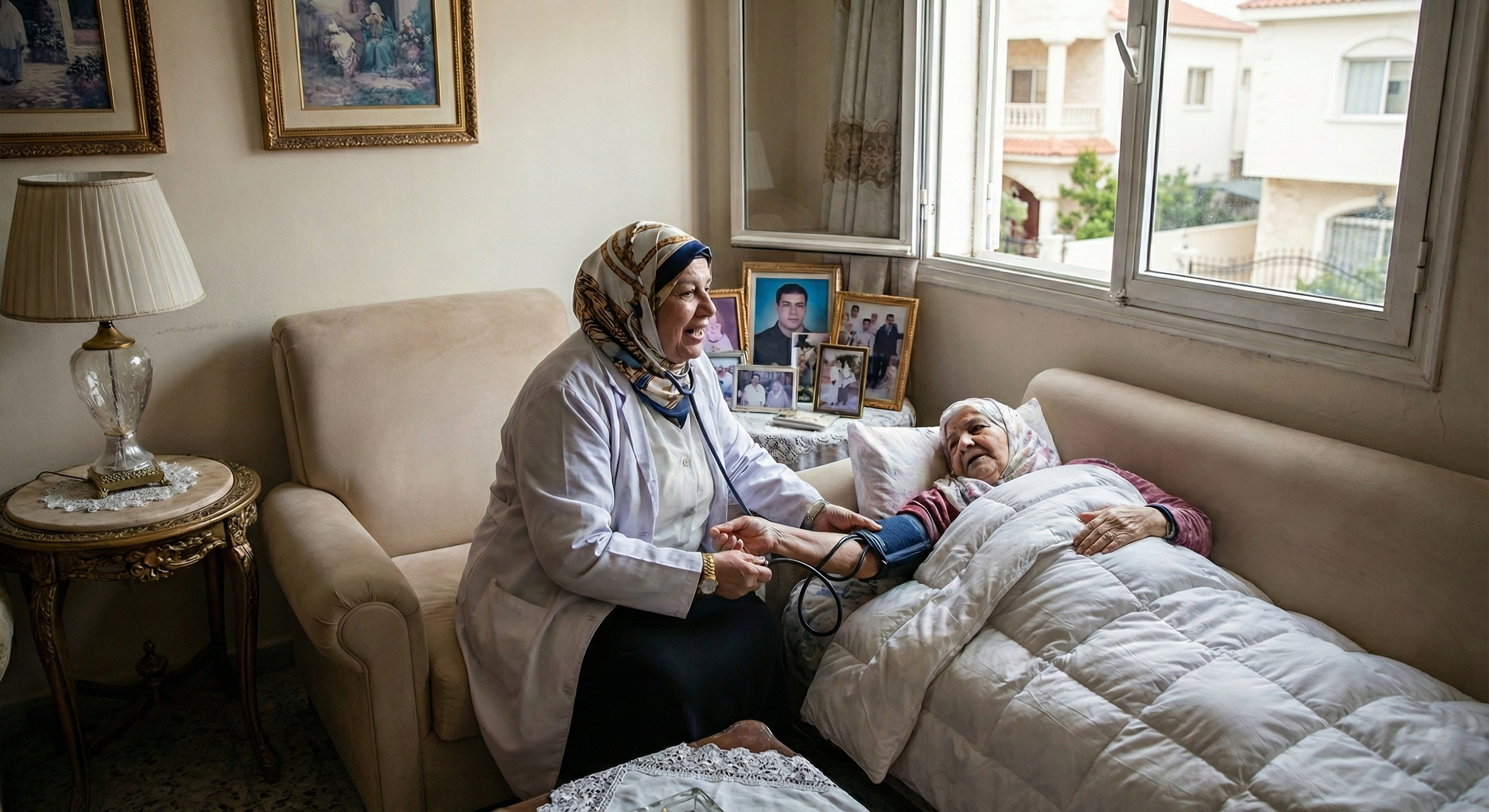 A diverse group of medical professionals, including doctors and nurses, representing medical staffing solutions in Libya.
